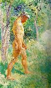 Carl Larsson manlig modell-forstudie till midvinterblot Sweden oil painting artist